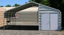 21.5 x 30 single wide carport & side storage combination building.