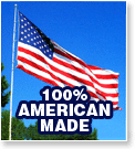 American Flag stating that all of our products are 100% American made.