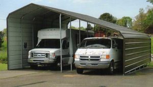24 x 30 double wide slant roof RV cover.