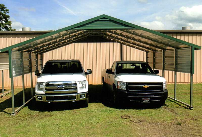 Double Wide Carport 20' Wide x 21' Long x 8' High