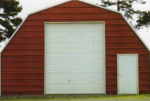 25 x 25 barn with 10 x 12 garage door and walk door.