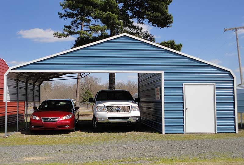 Double Carport With Storage - Carports Garages