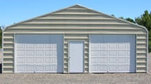 30 x 30 enclosure with two 10 x 8 garage doors and 3 ft walk door.