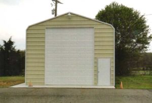 21.5 x 30 enclosure with 12 x 14 garage door and walk door.